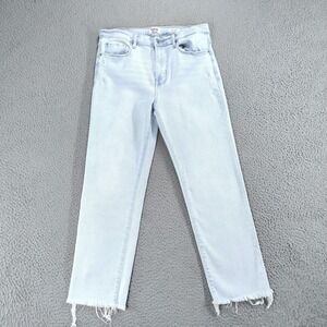 Kensie Jeans The Slim Jeans Womens 10/30 Light Wash Raw Hem Distressed Denim